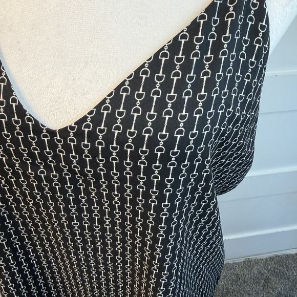 Express Camisole Tank Top Womens M Black White Horse Bit Buckle Design Loose Fit - Picture 4 of 10